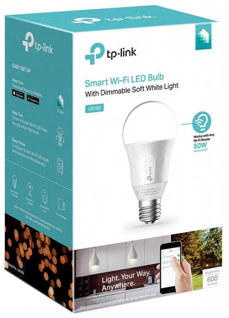 Светодиодная лампа TP-Link Wi-Fi с регулировкой яркости, 8 Вт (LB100) цена 681.20 грн - фотография 2