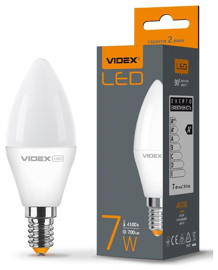 в продажу Світлодіодна лампа Videx LED C37e 7W E14 4100K (VL-C37e-07144) - фото 3
