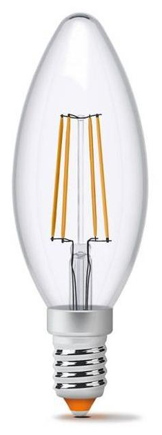 Светодиодная лампа мощностью 4 Вт Videx LED Filament C37FD 4W E14 4100K (VL-C37FD-04144)