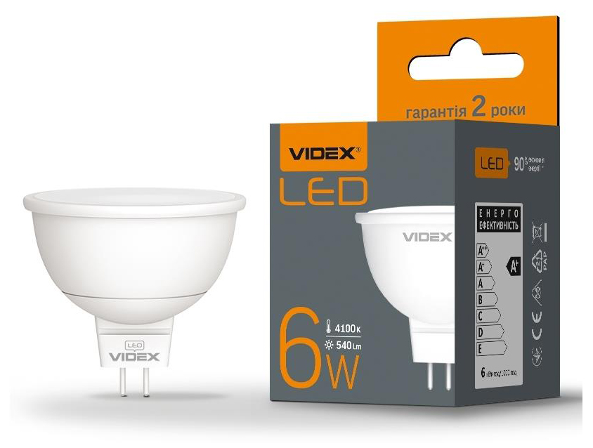 в продажу Світлодіодна лампа Videx LED MR16e 6W GU5.3 4100K (VL-MR16e-06534) - фото 3