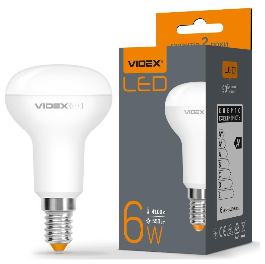 в продажу Світлодіодна лампа Videx LED R50e 6W E14 4100K (VL-R50e-06144) - фото 3