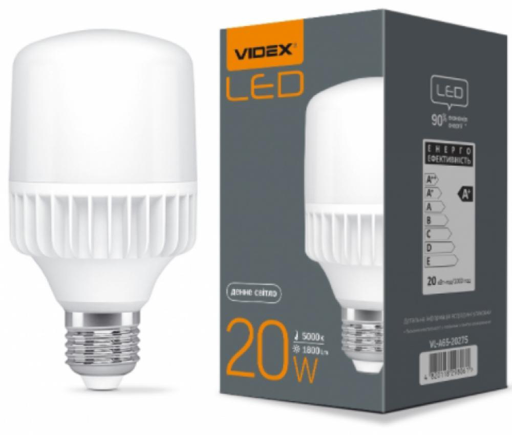 Світлодіодна лампа Videx A65 20W E27 5000K 220V (VL-A65-20275) ціна 291 грн - фотографія 2