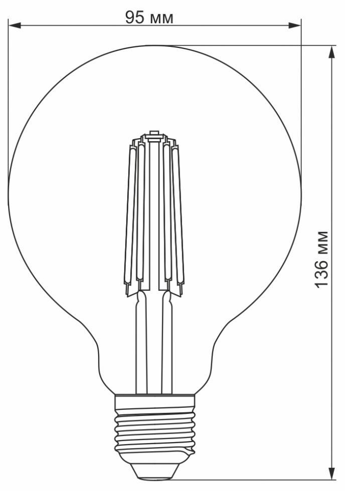 в продаже Светодиодная лампа Videx Filament G95FD 7W E27 4100K 220V (VL-G95FD-07274) - фото 3