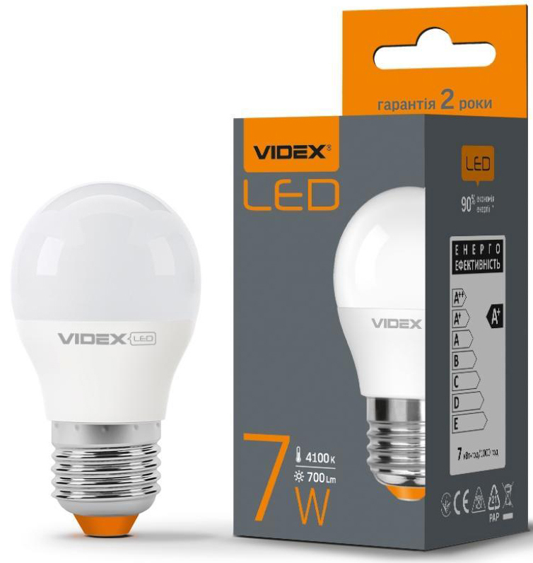 Светодиодная лампа Videx G45e 7W E27 4100K 220V (VL-G45e-07274) цена 72.80 грн - фотография 2