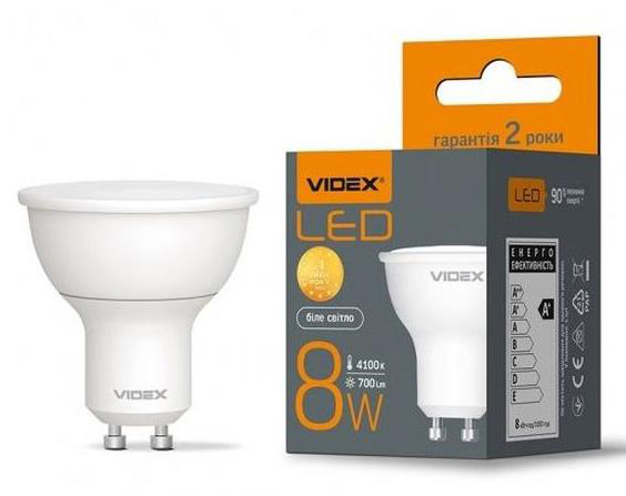 Лампа Videx светодиодная Videx MR16e 8W GU10 4100K (VL-MR16e-08104)