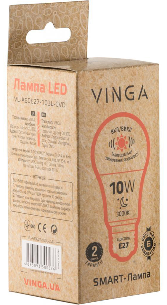 Світлодіодна лампа Vinga VL-A60E27-103L-CVD ціна 104.00 грн - фотографія 2