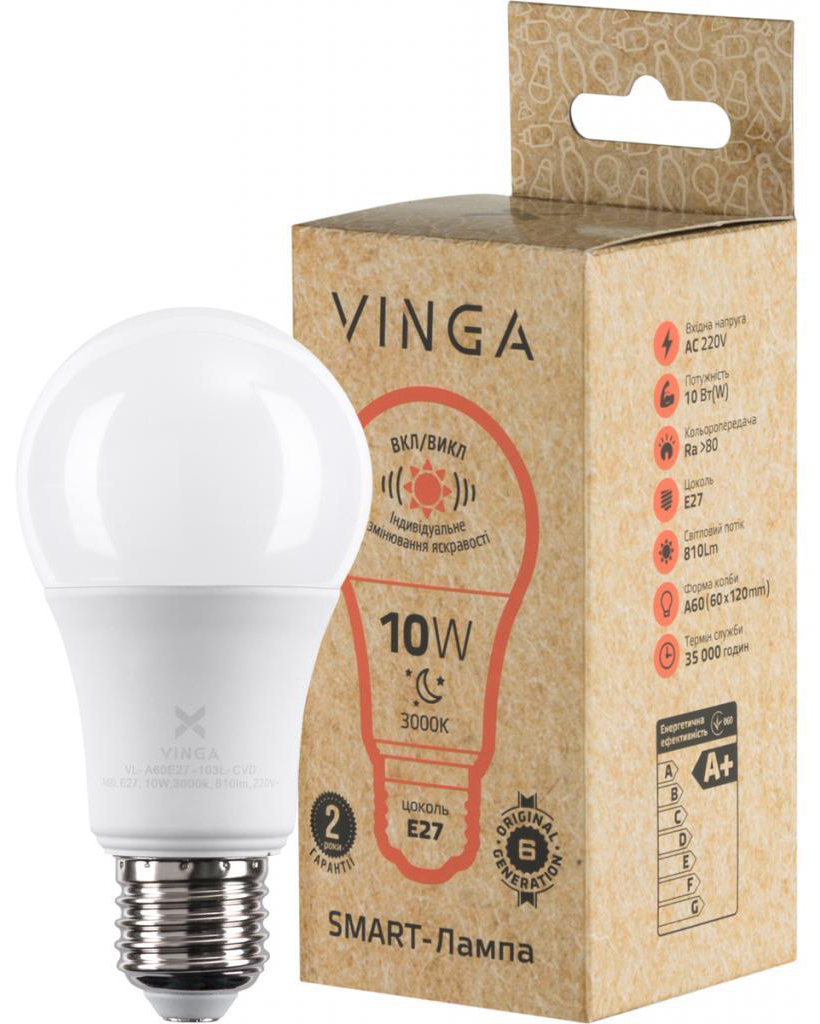 Світлодіодна лампа Vinga VL-A60E27-103L-CVD в інтернет-магазині, головне фото