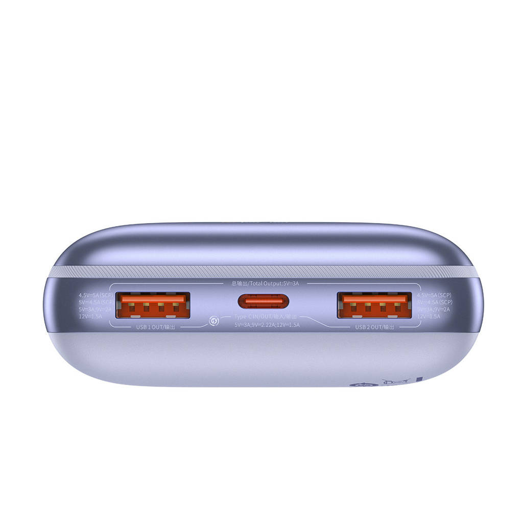 Повербанк Baseus Pro 20000mAh, 22.5W, Violet, with USB-A - USB-C 3A 0.3m cable (PPBD040305) ціна 1405 грн - фотографія 2