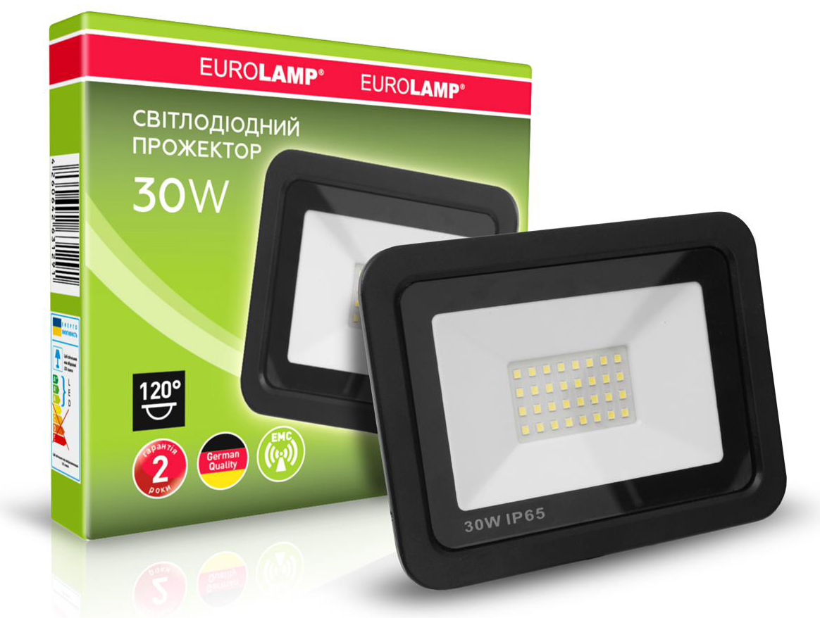 Прожектор Eurolamp LED SMD з радіатором 30W 6000К