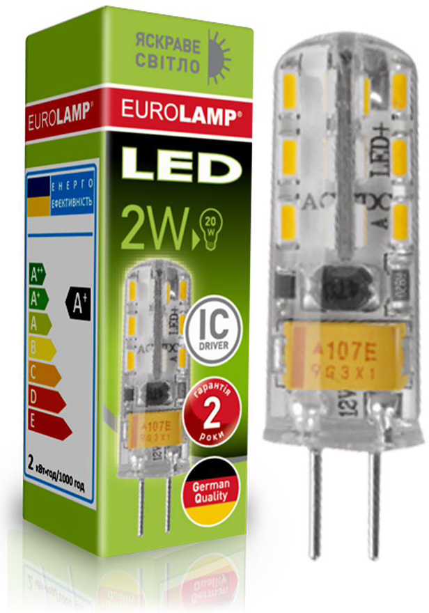 Светодиодная лампа Eurolamp LED силикон G4 2W 4000K 220V