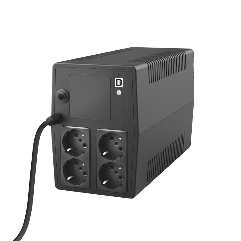 в продажу Джерело безперебійного живлення Trust Paxxon 1000VA UPS with 4 standard wall power outlets BLACK - фото 3