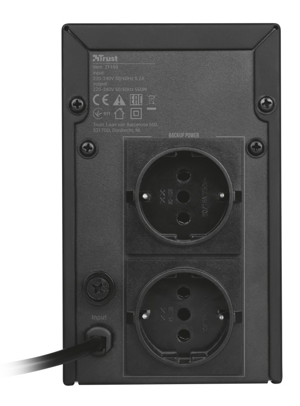 продаємо Trust Oxxtron 1000VA UPS with 2 standard wall power outlets BLACK в Україні - фото 4