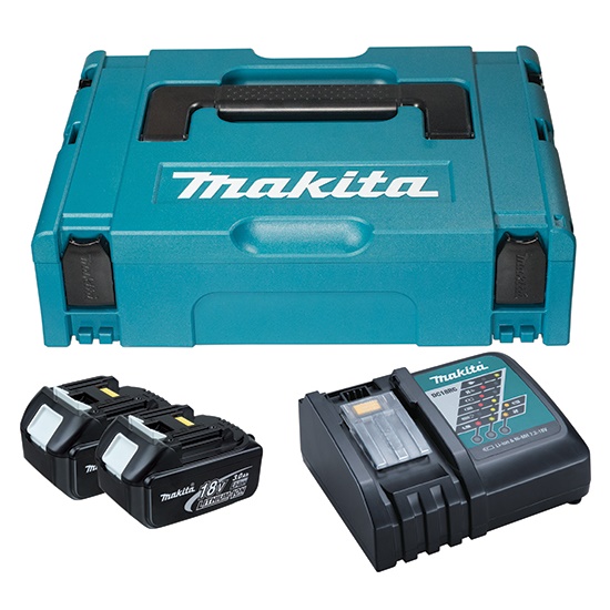 Набір акумулятор + зарядний пристрій Makita LXT BL1830 x 2шт (18V, 3Ah) + DC18RC, кейс Makpac1 (197952-5) ціна 9500.00 грн - фотографія 2