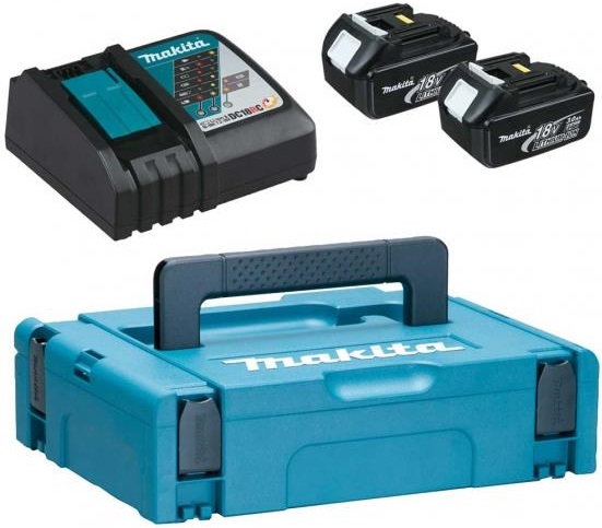 Набір акумулятор + зарядний пристрій Makita LXT BL1830 x 2шт (18V, 3Ah) + DC18RC, кейс Makpac1 (197952-5) в інтернет-магазині, головне фото