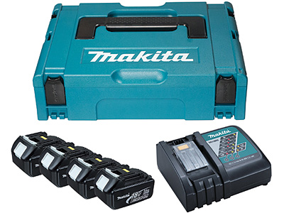 Набір акумулятор + зарядний пристрій Makita LXT BL1830 x 4шт (18V, 3Ah) + DC18RC, кейс Makpac1 (197954-1) ціна 17200 грн - фотографія 2