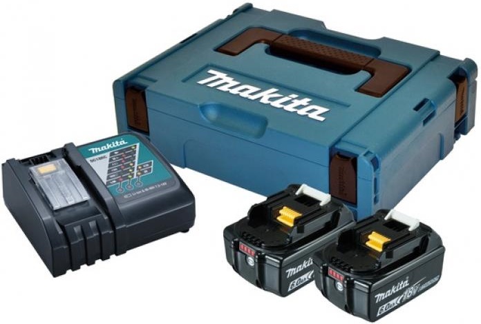 Набор аккумулятор + зарядное устройство Makita LXT BL1860B x 2шт (18V, 6Ah) + DC18RC, кейс Makpac (198116-4)