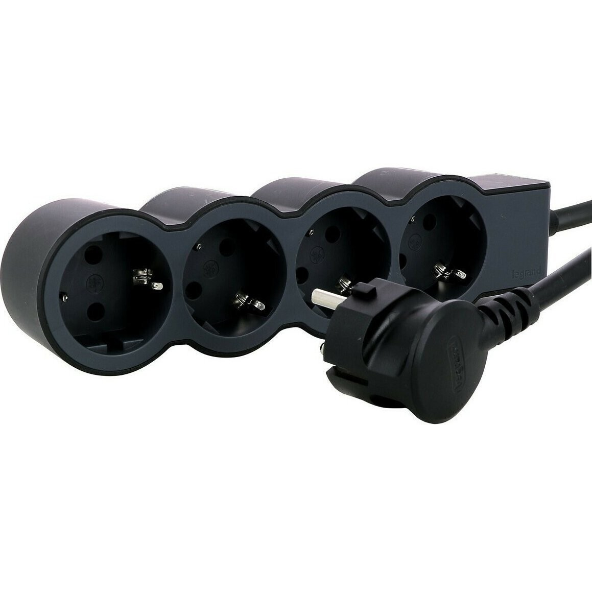 Мережевий подовжувач Legrand Стандарт 4х2К+З розетки, 16 А, з кабелем 3 м, колір Чорний в інтернет-магазині, головне фото