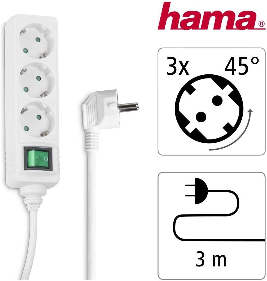 Мережевий подовжувач Hama 3XSchuko 3G*1.5мм 3м White інструкція - зображення 6