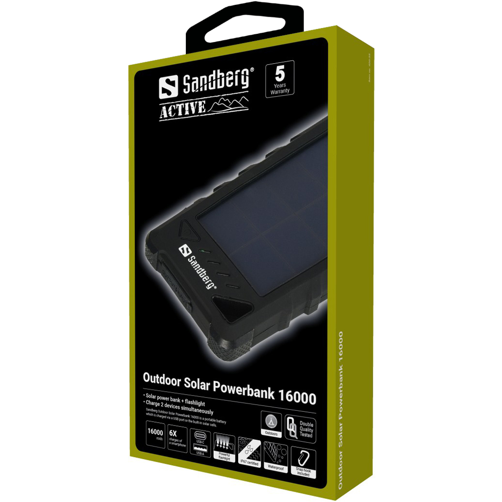 в продажу Повербанк Sandberg Outdoor Solar Powerbank 16000 (420-35) - фото 3