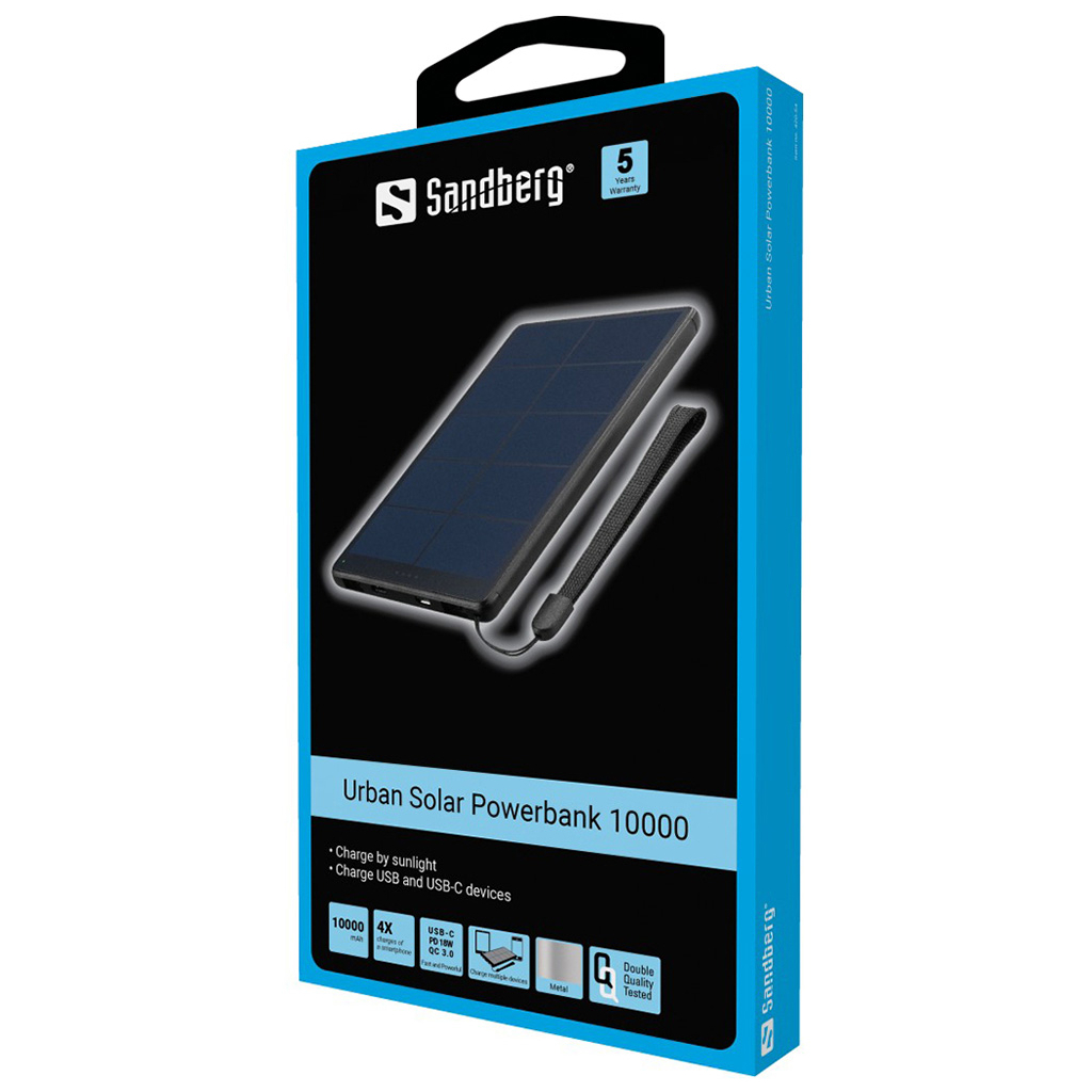 Повербанк Sandberg Urban PD QC 3.0 10000 mAh, 2xUSB, Type-C OUT (420-54) характеристики - фотографія 7