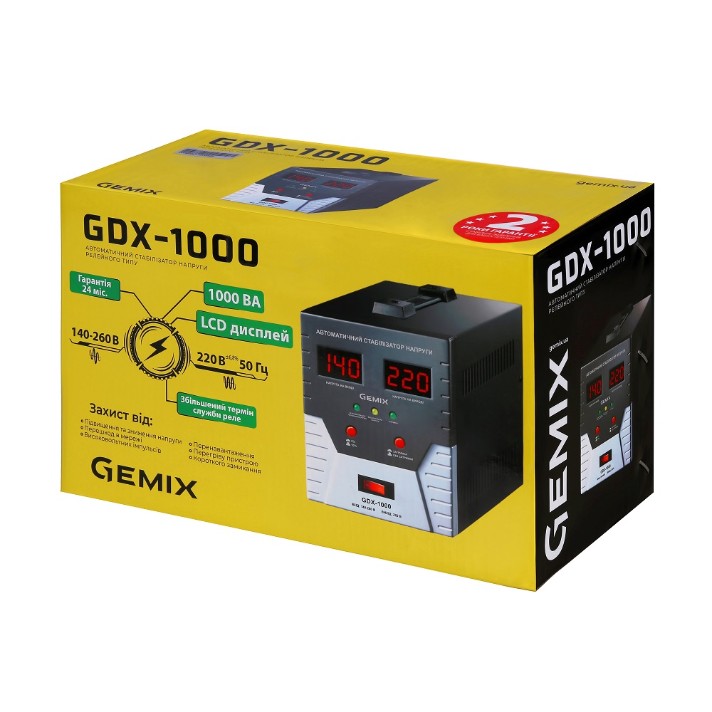 в продажу Стабілізатор напруги Gemix GDX-1000 - фото 3