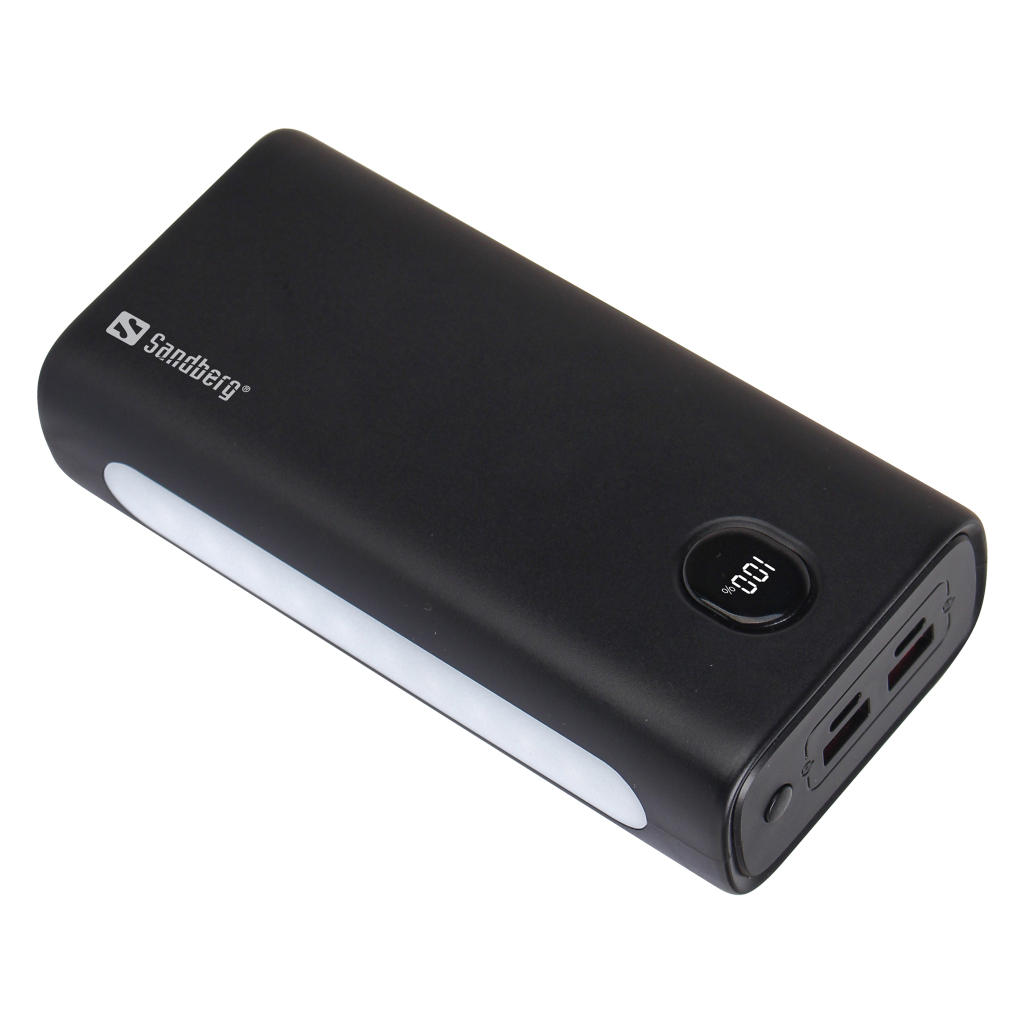 Повербанк Sandberg 30000mAh PD/20W QC/3.0 USB-C*2 USB-A*2 LED flashlight 2W (420-68) в Сумах