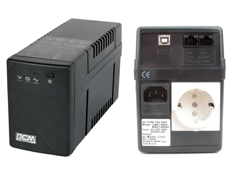 Джерело безперебійного живлення Powercom BNT-800AP Schuko ціна 4614.00 грн - фотографія 2