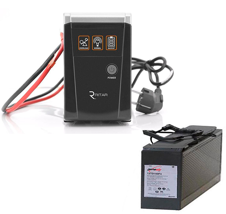 Комплект для резервного питания Ritar RTSW-500 LED 300Вт/12В + АКБ Genesis 12В-100А*час в Сумах