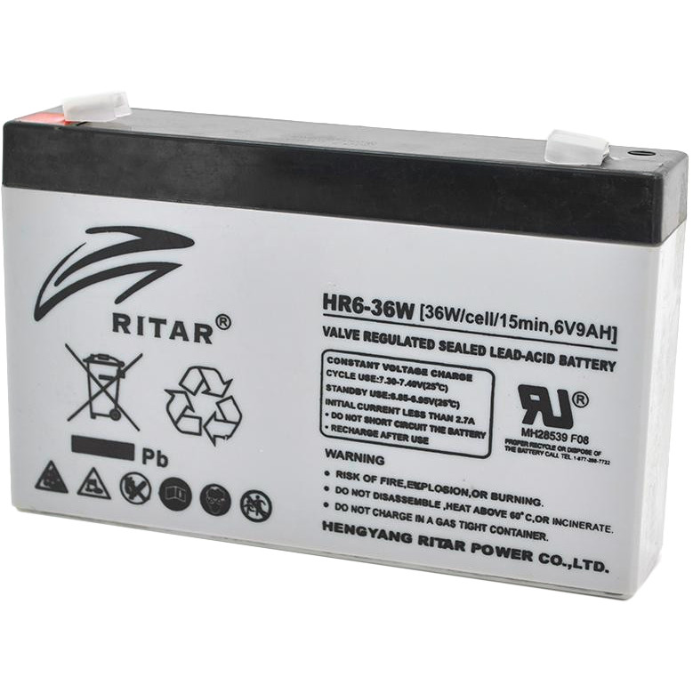 Характеристики акумулятор Ritar 6V-9Ah (HR6-36W)