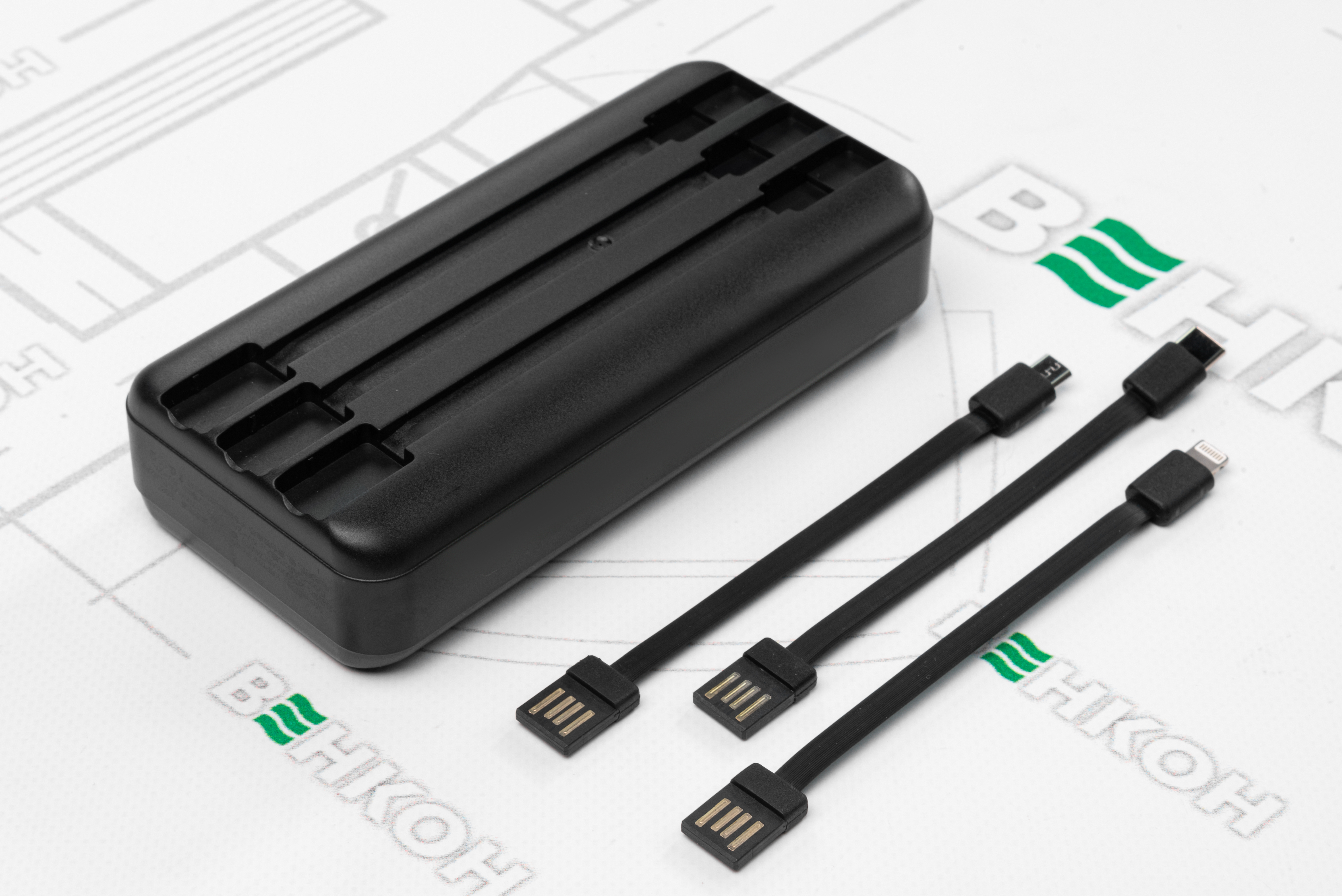 в продажу Повербанк Dudao 20000mAh K6Pro Сables USB-C/microUSB/Lightning Black - фото 3