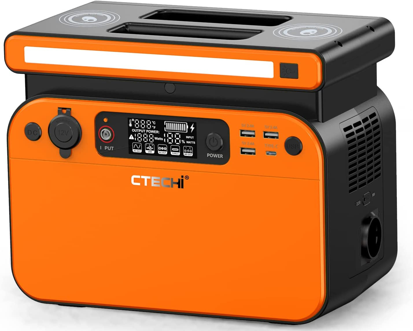 Ctechi GT500 220V 518Wh Wireless Charge Backup Orange