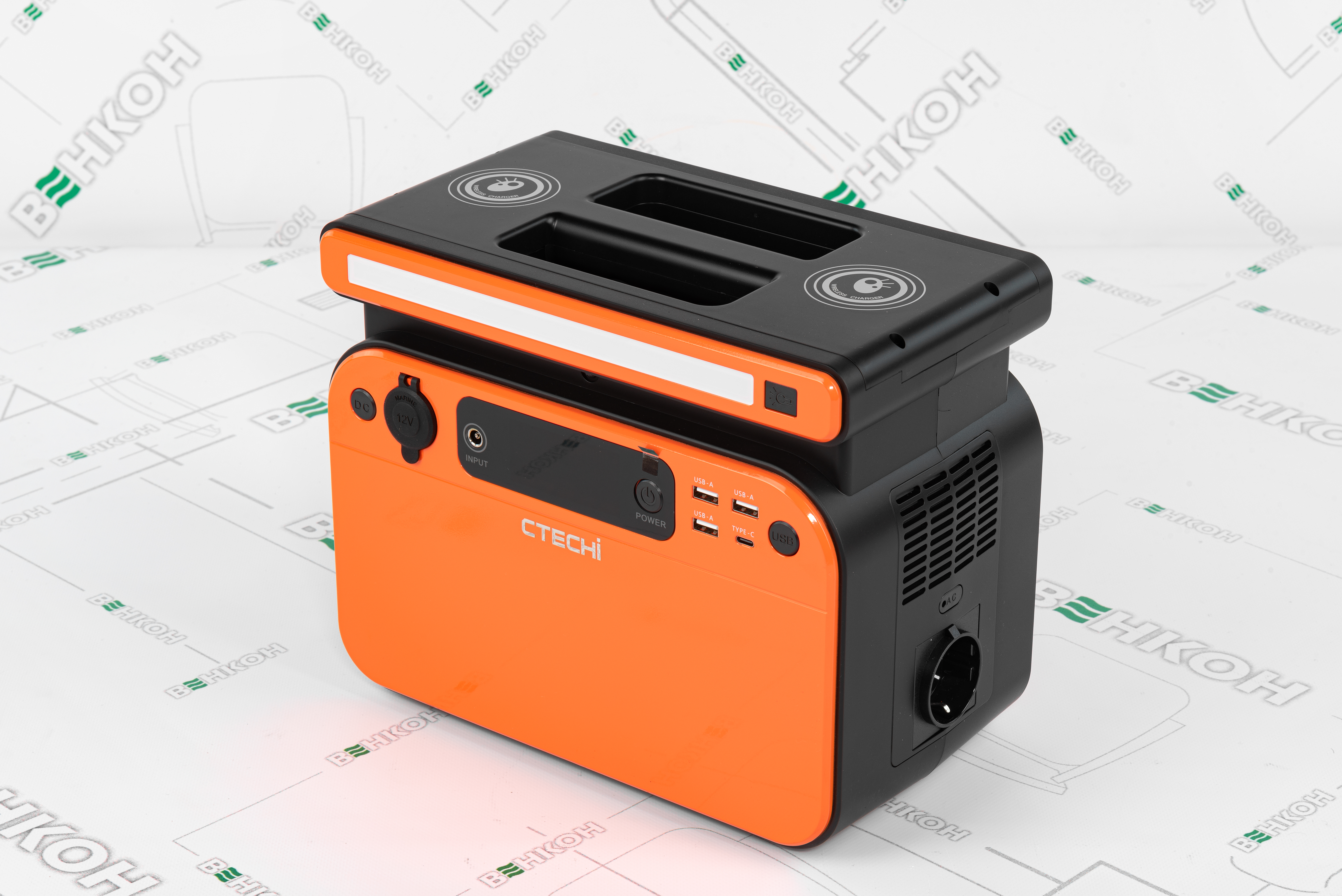 Портативна зарядна станція Ctechi GT500 220V 518Wh Orange Wireless ціна 29999 грн - фотографія 2