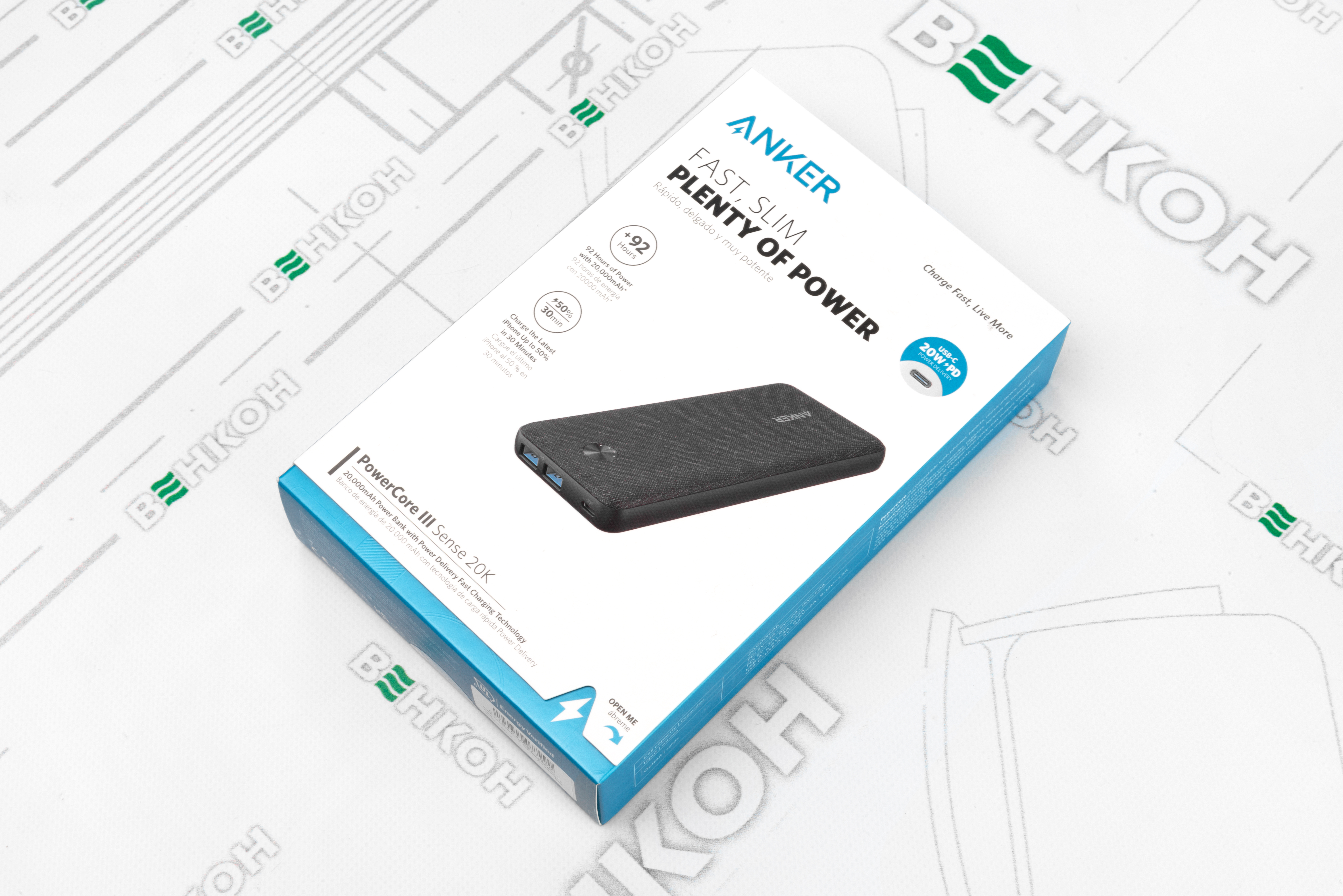 Повербанк Anker PowerCore III Sense 20000 mAh 20W PD (Black) огляд - фото 11