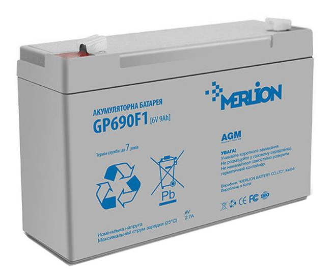 Ціна акумулятор Merlion 6V-9Ah (GP690F1) в Львові