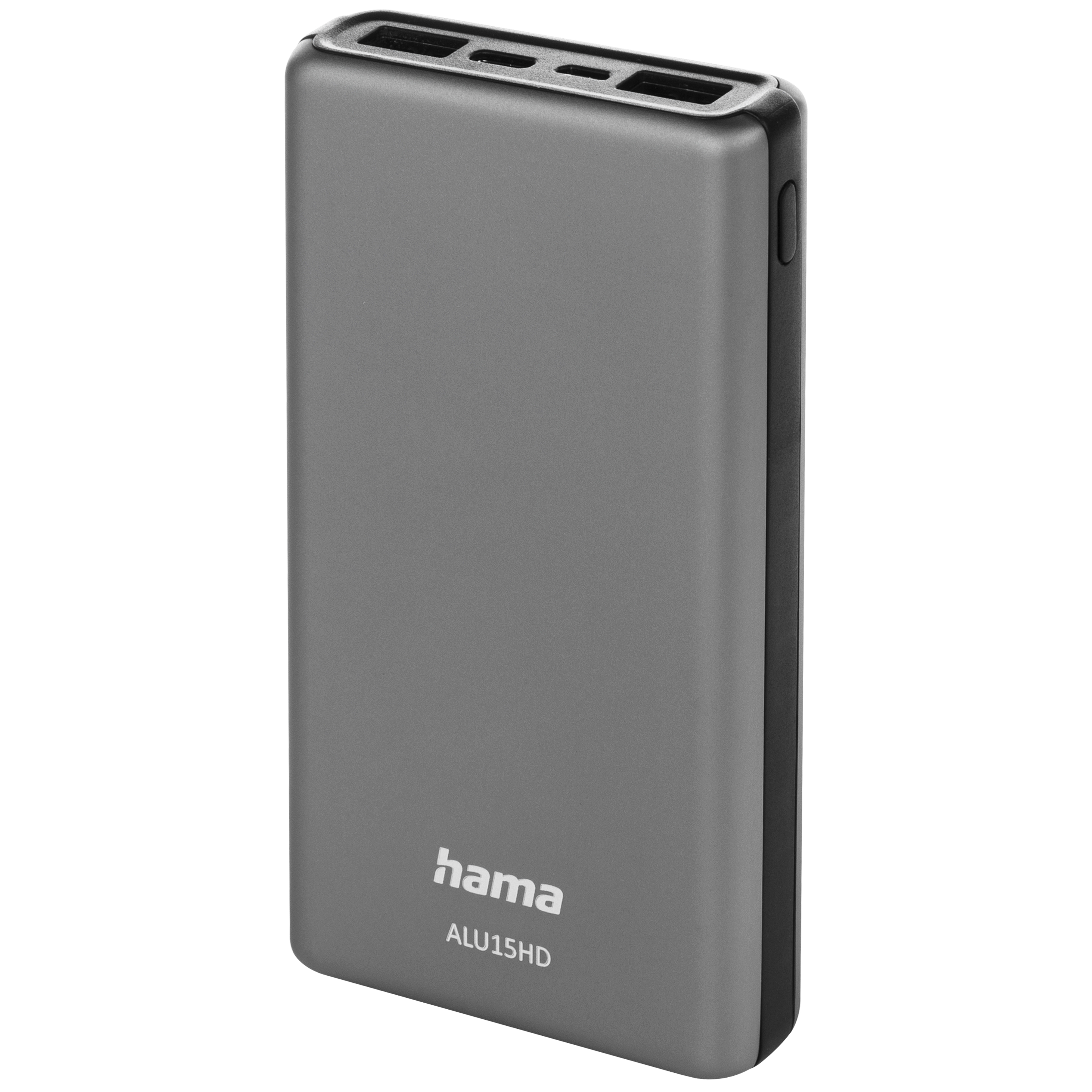 Hama ALU15HD 15000mAh Input:Micro-USB/Type-C, Output:Type-C(3A),2*USB-A(2,4A), Silver (00201656)