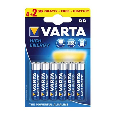Батарейка VARTA Longlife Power AA[BLI 6 (4+2) ALKALINE] ціна 225.85 грн - фотографія 2