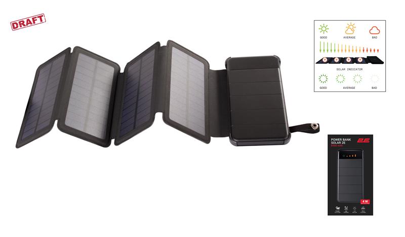 Повербанк 2E Power Bank Solar 8000mAh Black ціна 955 грн - фотографія 2