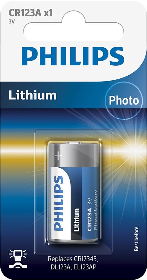 Philips Батарейка літієва CR 123A блістер, 1 шт