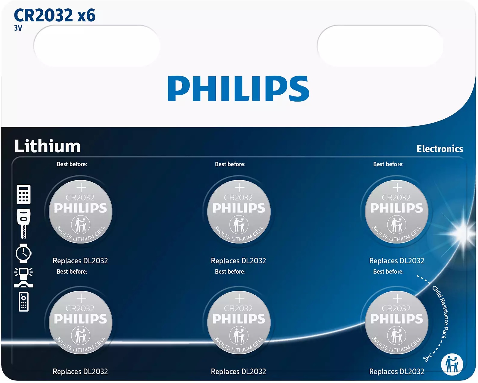 Батарейка Philips Батарейка літієва CR 2032 блістер, 6 шт ціна 199.00 грн - фотографія 2