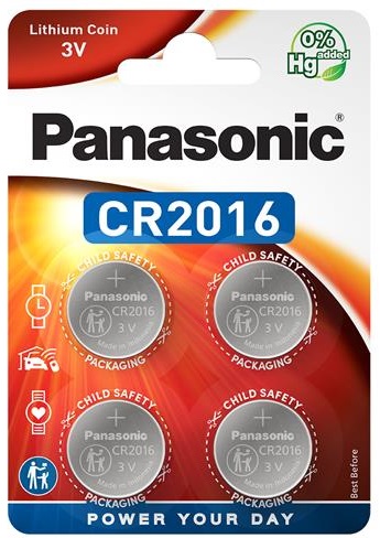 Батарейка Panasonic Батарейка літієва CR2016 блістер, 4 шт.