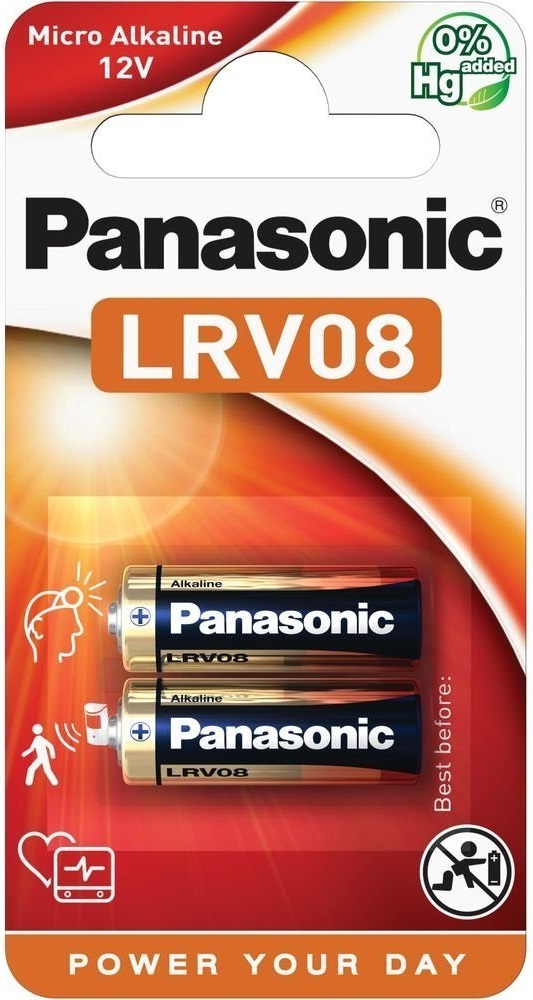 Батарейка Panasonic Батарейка щелочная LRV08(A23, MN21, V23) блистер, 2 шт.