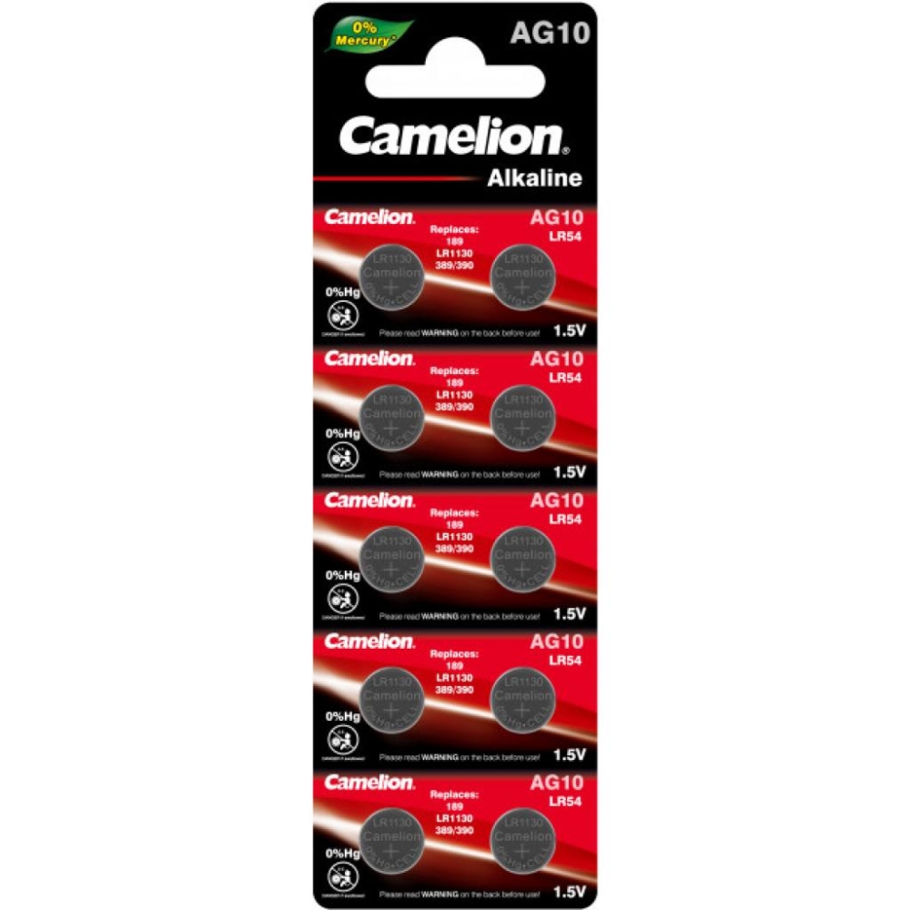 Camelion AG10 / LR1130 / LR54 / V10GA Alkaline * 10 (AG10-BP10)