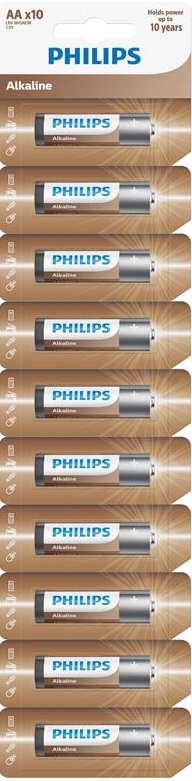 Батарейка Philips Entry Alkaline лужна AА стрічка, 10 шт