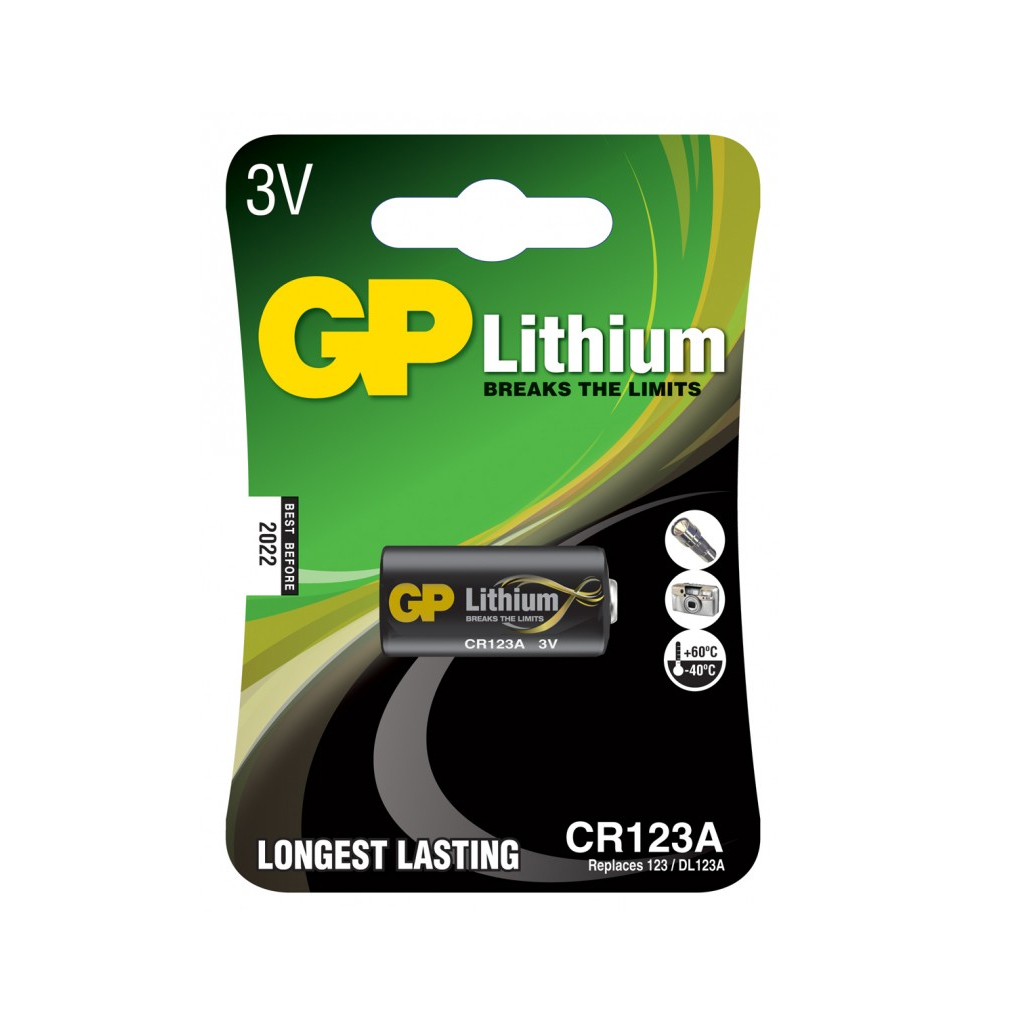 Батарейка Gp CR 123A Lithium FOTO 3.0V (CR123A-U1 / 4891199001086) в інтернет-магазині, головне фото