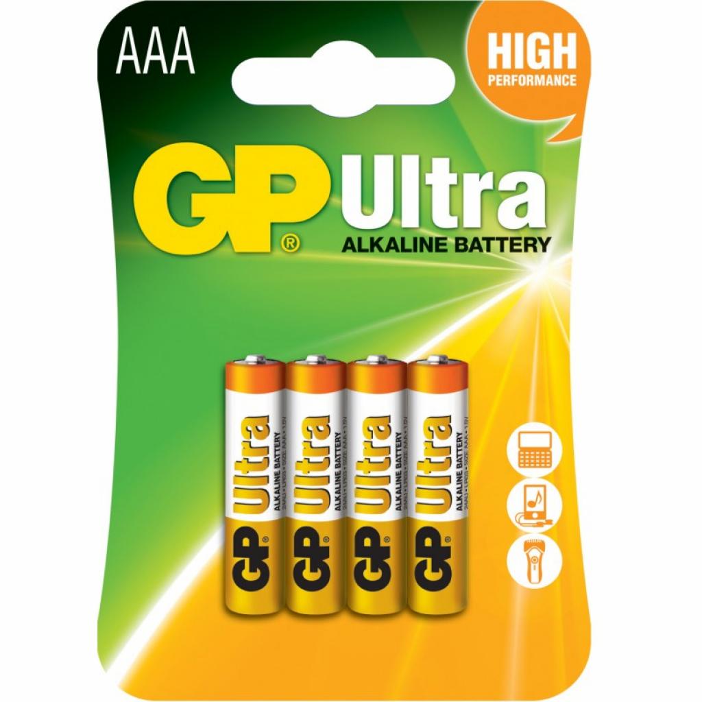 Батарейки типа ААА Gp AAA LR03 Ultra Alkaline * 4 (24AU-U4 / 4891199027659)