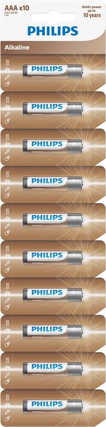 Батарейка Philips Entry Alkaline лужна АAА стрічка, 10 шт в інтернет-магазині, головне фото