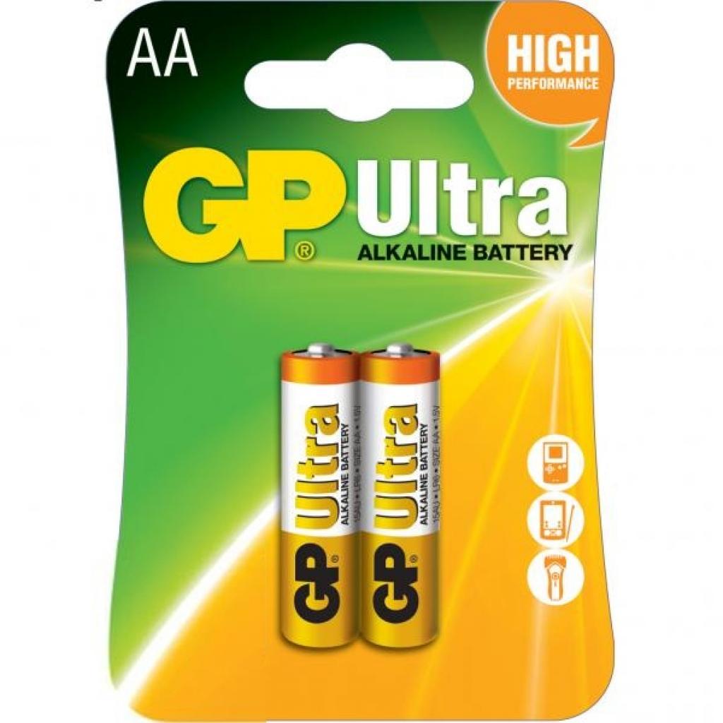Батарейка Gp AA LR6 Ultra Alcaline * 2 (15AU-U2 / 4891199027581) в інтернет-магазині, головне фото