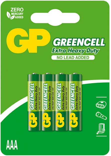 Батарейка Gp AAA R03 солевая * 4 (24G-U4 / 4891199000478) в інтернет-магазині, головне фото