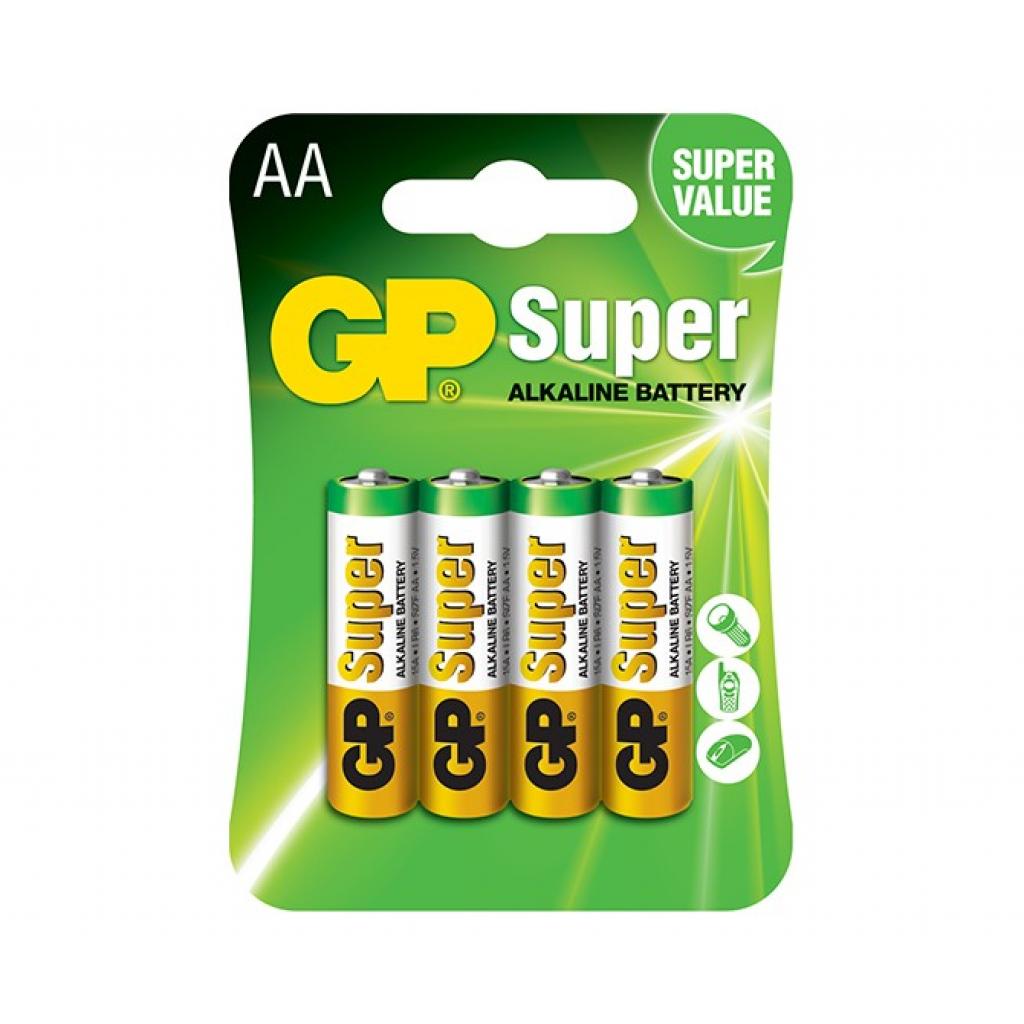 Батарейка Gp AA LR6 Super Alcaline * 4 (15A-U4 / 4891199000034) в інтернет-магазині, головне фото