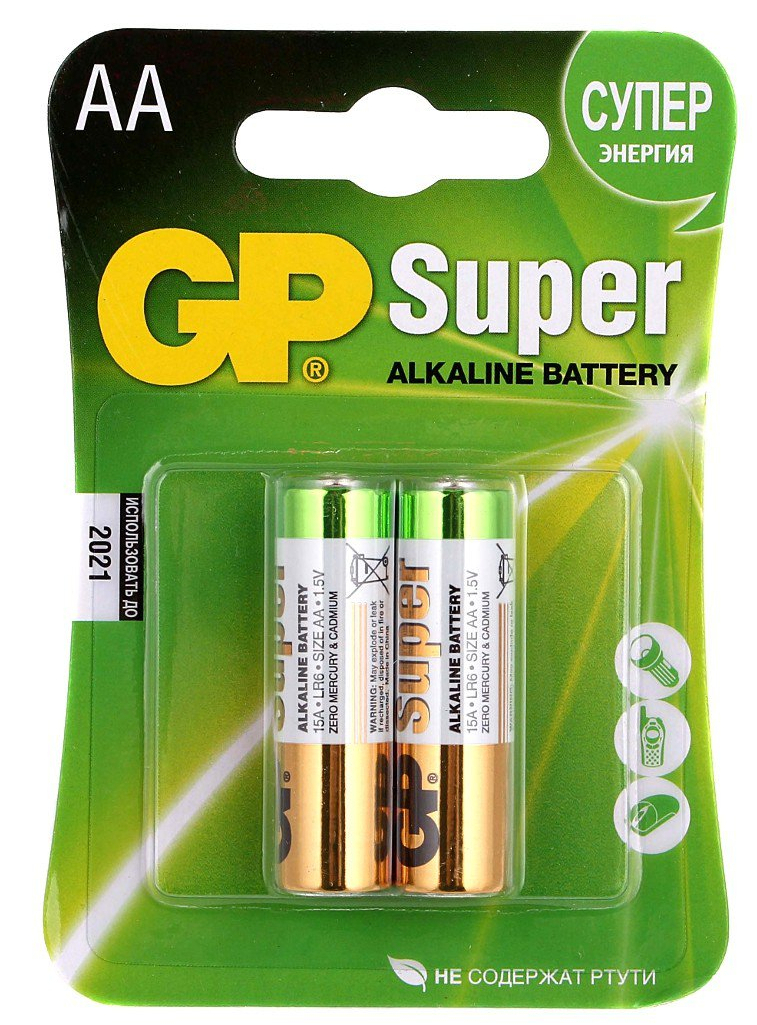 Купить батарейка Gp AA LR6 Super Alcaline * 2 (15A-U2 / 4891199000027) в Житомире